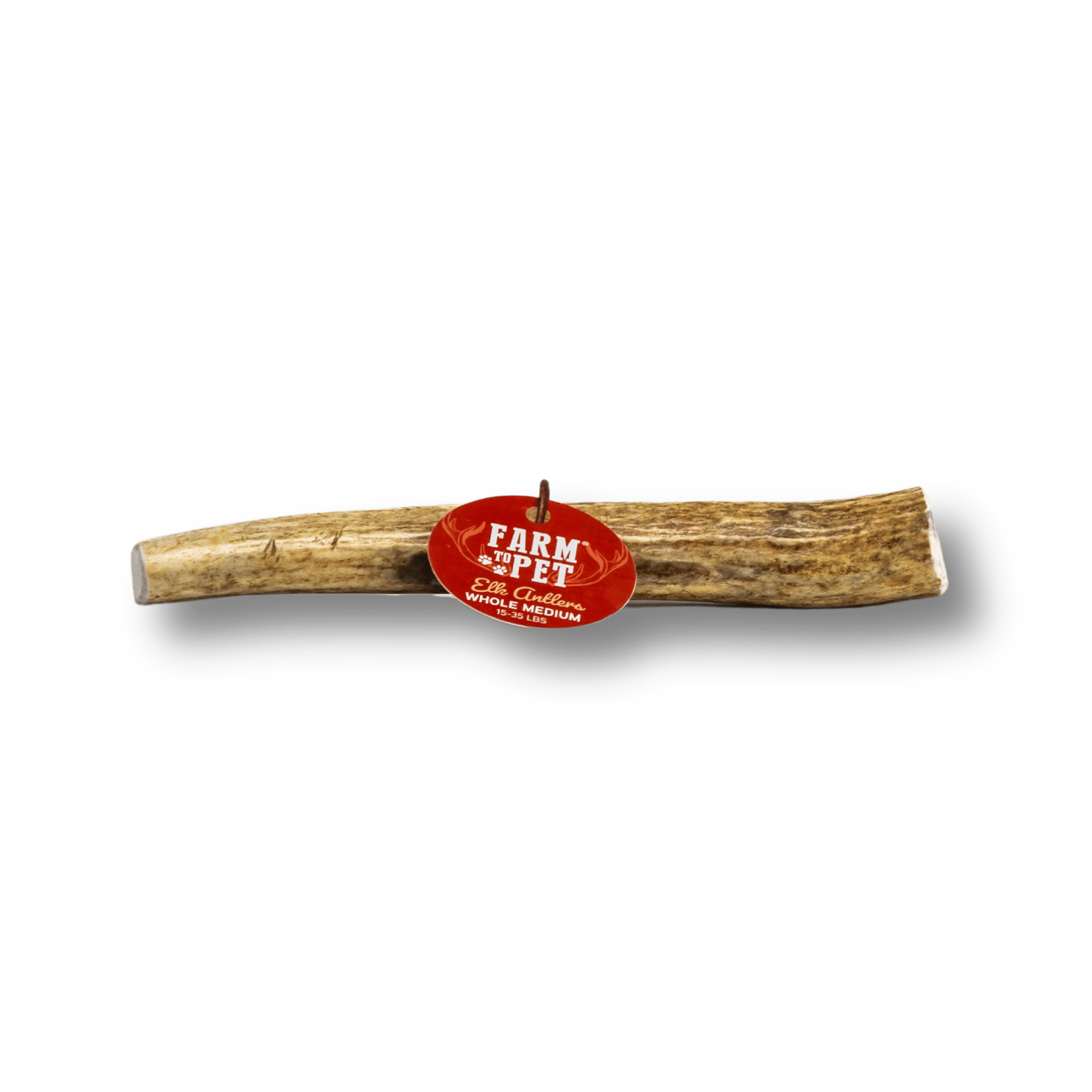 Product picture Farm to Pet Whole Medium Elk Antler on a white background.