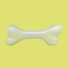 Farm to Pet Dog Treat Dispenser White bone-shaped on a yellow background.