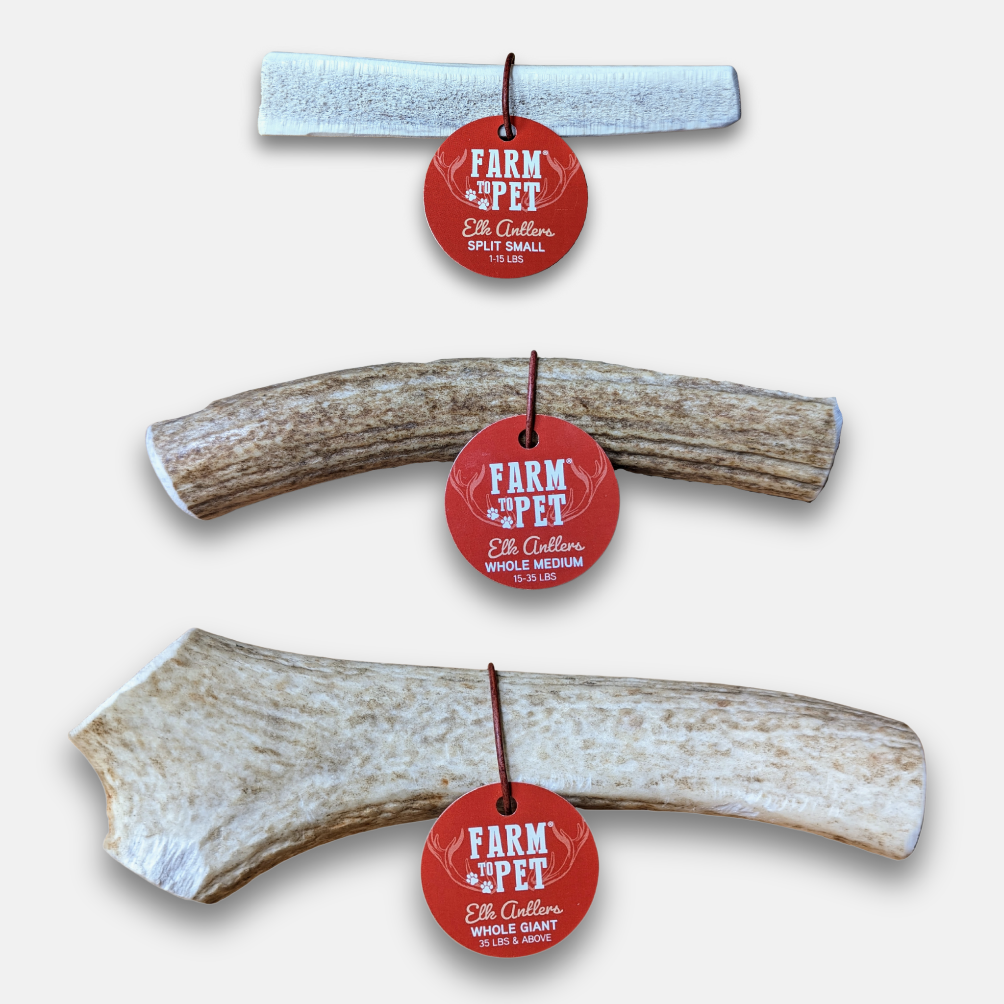 Farm to Pet offers a wide selection of premium Elk Antlers in various sizes and cuts