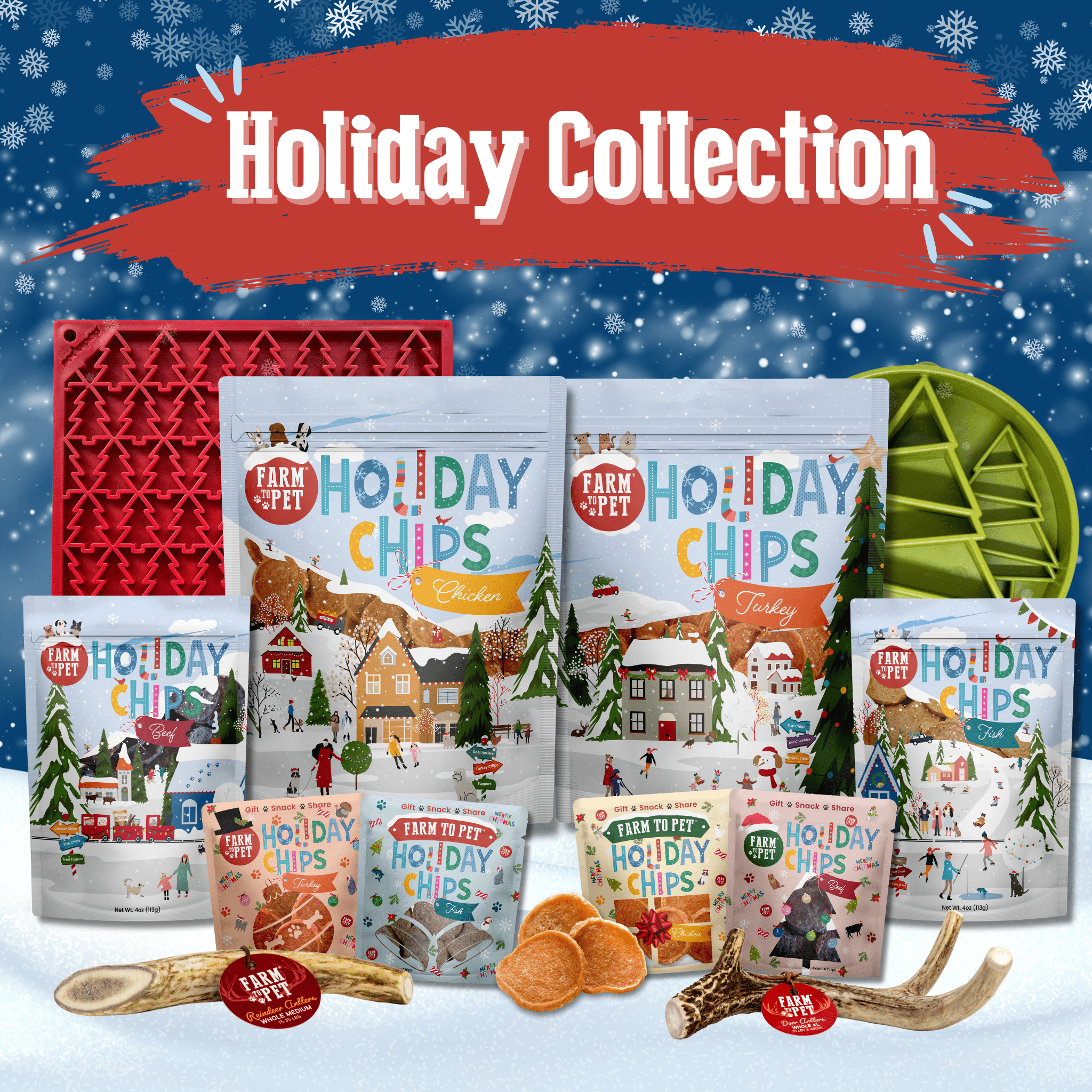 Holiday Chips Dog Treats - Chicken & Turkey 12oz