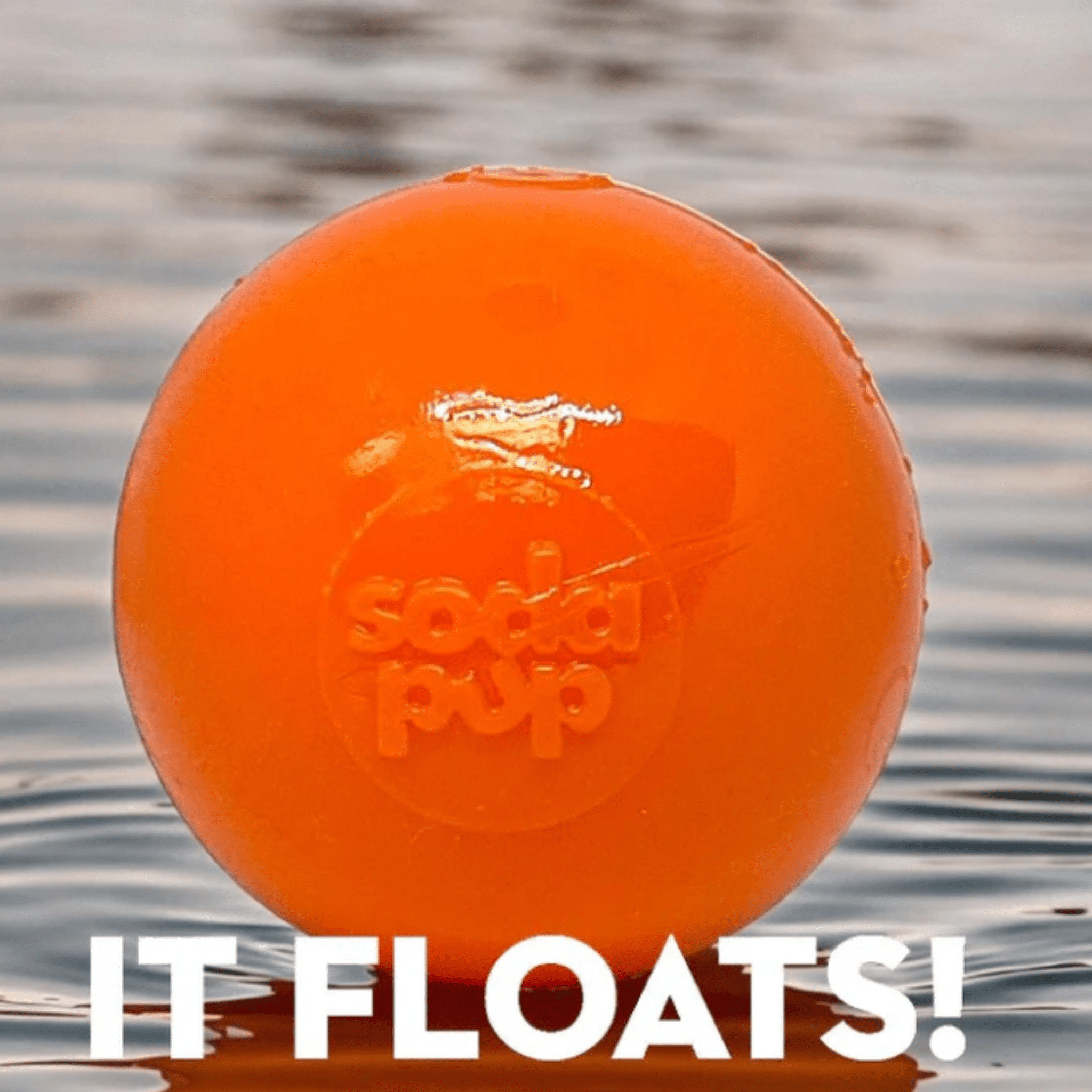 Farm to Pet Dog Fetch Ball Orange Crazy Bounce ball with  floating on water.