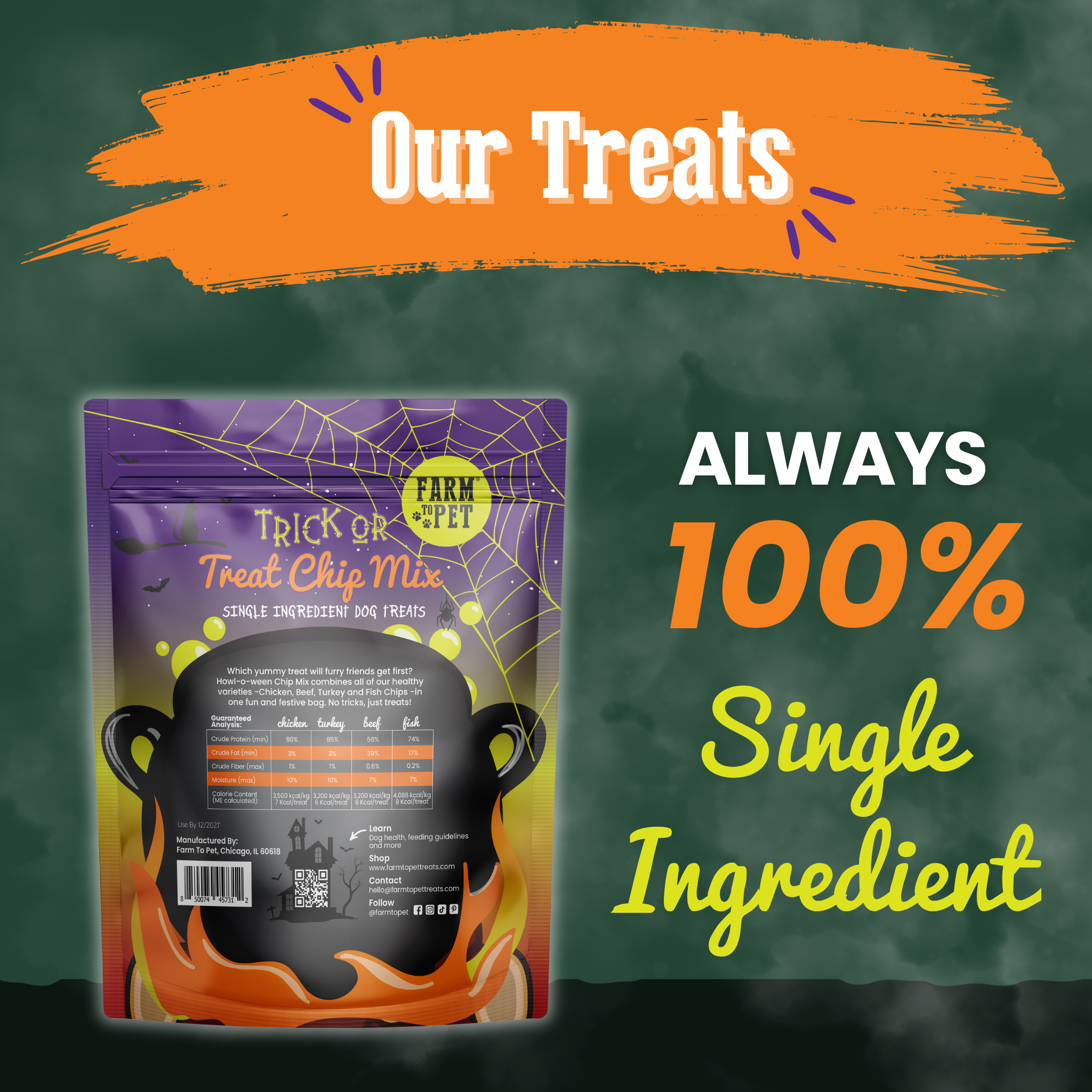 Trick or Treat Chip Mix Halloween Dog Treats