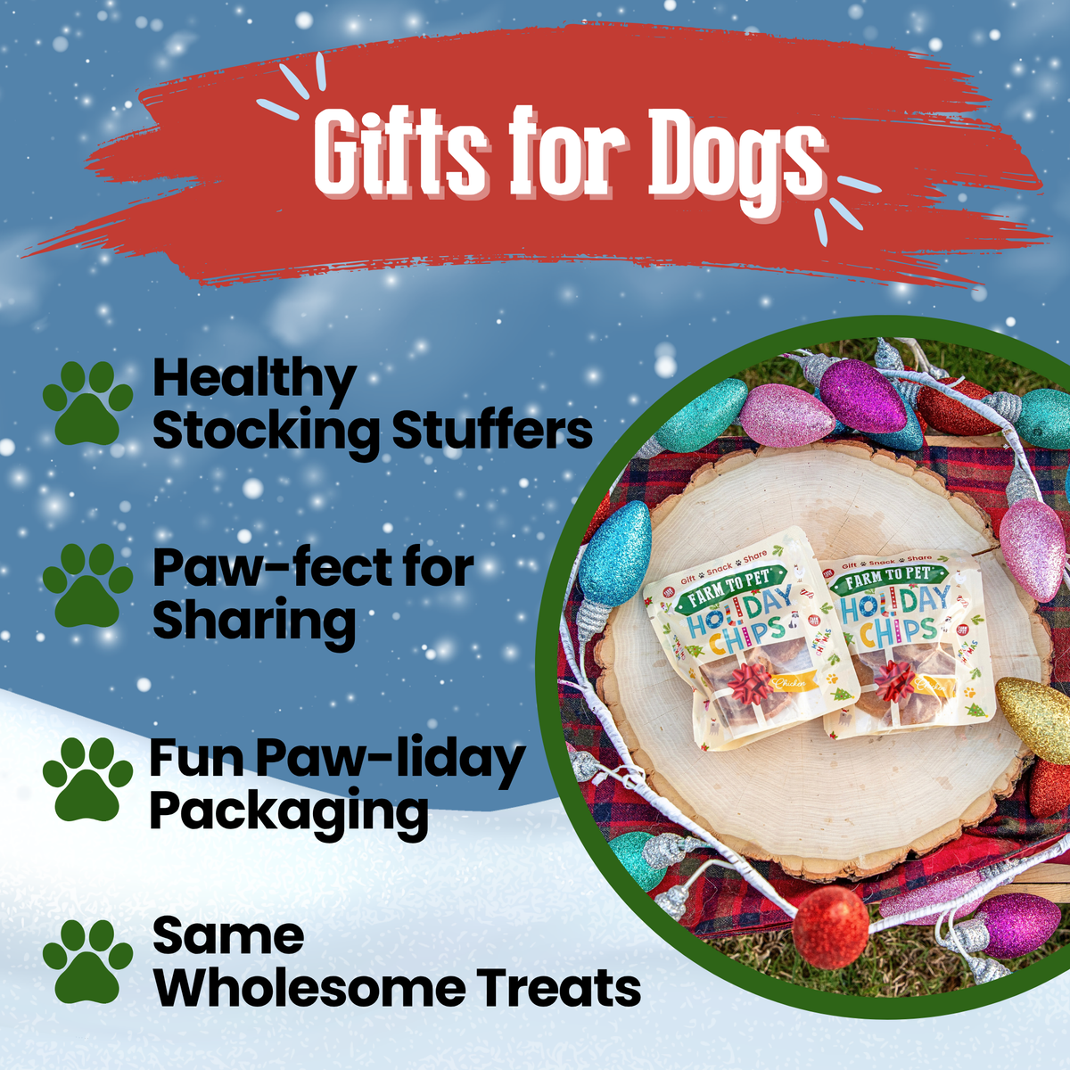 Snack Stuffers as Christmas gifts for dogs: healthy stocking stuffers made for sharing